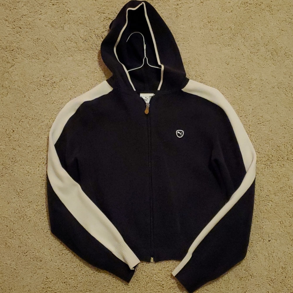 Vintage 90s Puma zip up sweater hoodie